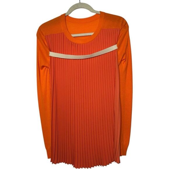 Maison Margiela MM6 Orange Knit Pleated Cape Pullover Sweater Size S Barbie Luxe - Picture 4 of 14